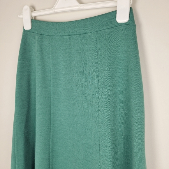 Vintage Glenayr Kitten Kelly Green Full Length Maxi Wool Blend A-Line Skirt 12 - Picture 2 of 6